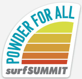 Powder For All Die Cut Sticker. Surf Summit.